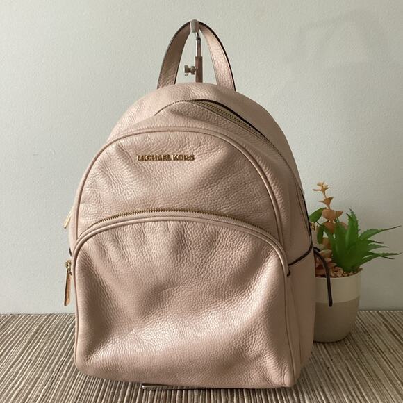 Michael Kors Pink Pebbled Leather Small Travel Backpack Bag - Picture 2 of 9